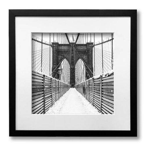 Brooklyn Bridge in Snow framed