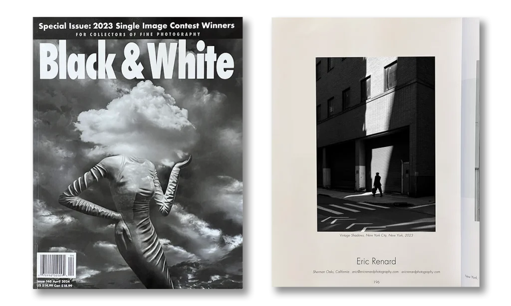 Black & White Magazine cover and interior page
