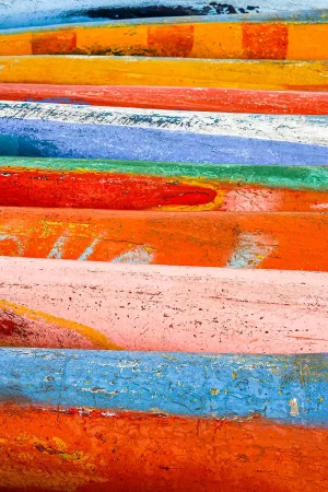 Abstract Canoes by Lake Titicaca