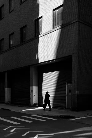 Black & White photo titled Vintage Shadows, NYC