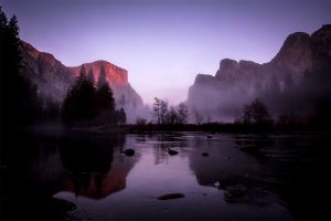 Mist at Sunset Yosemite